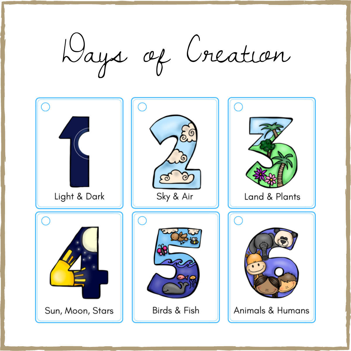 Days of Creation Pocket Cards – Learning with Play