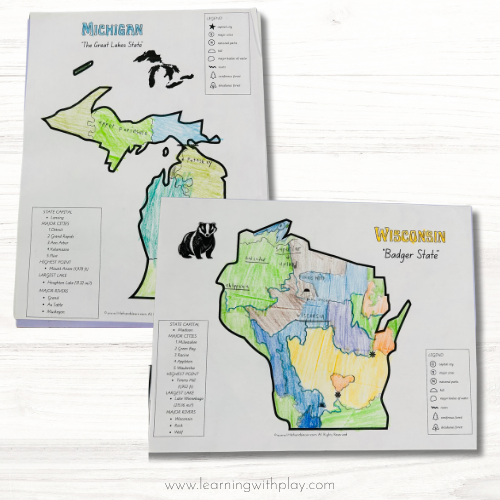 USA States Lapbook part 3 and 4 BUNDLE