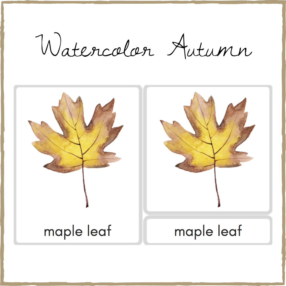 Autumn Watercolor Large 3-Part Cards