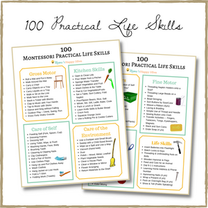100 Montessori Practical Life Skills List