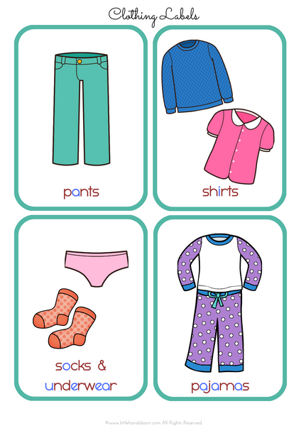 Montessori Clothing Labels for Baskets – Learning with Play