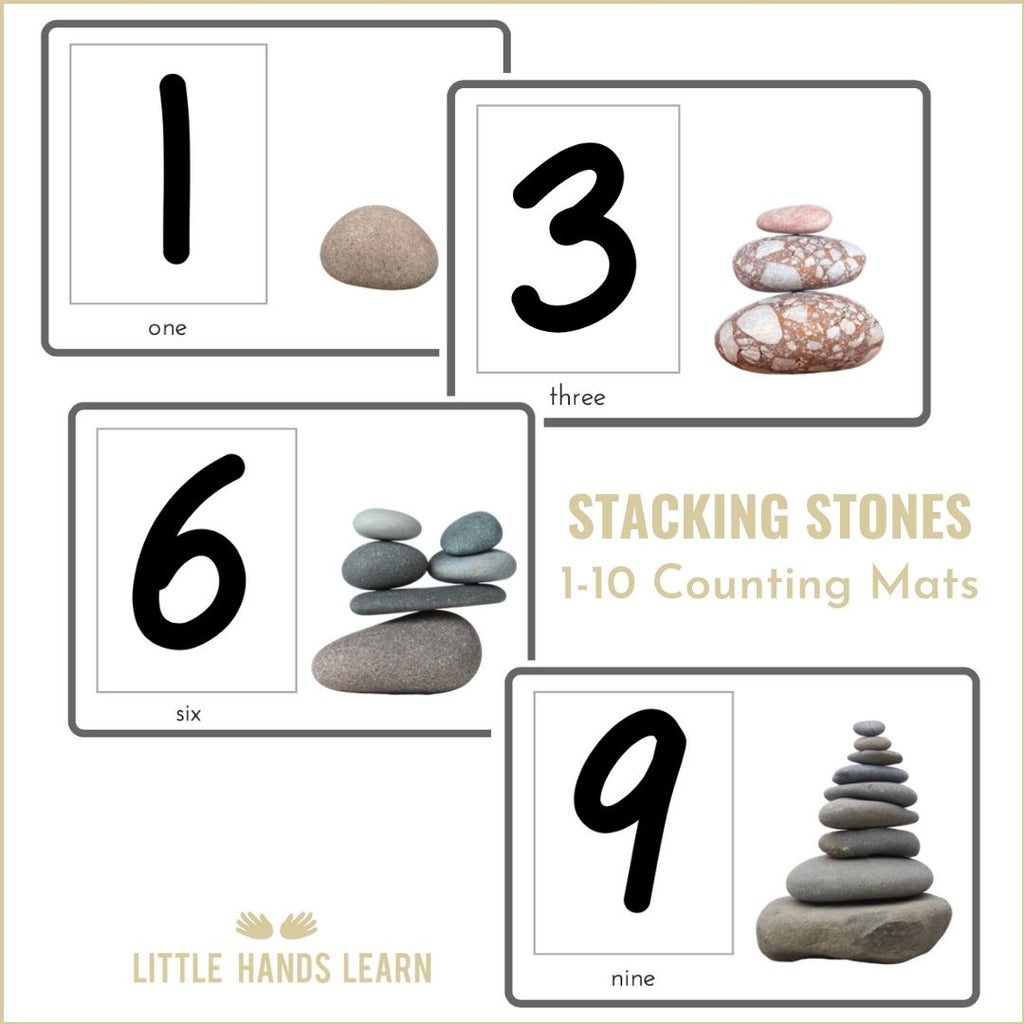 Counting Rocks Placemats Stacking Stones - Counting Mats - Homeschooling – Learning with Play