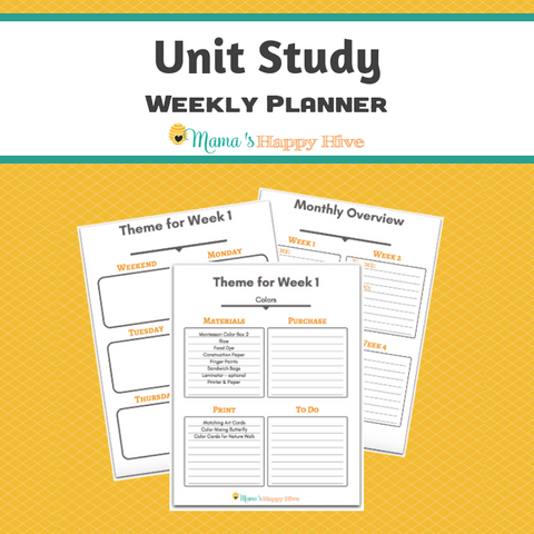 Homeschool Unit Study Weekly Planner
